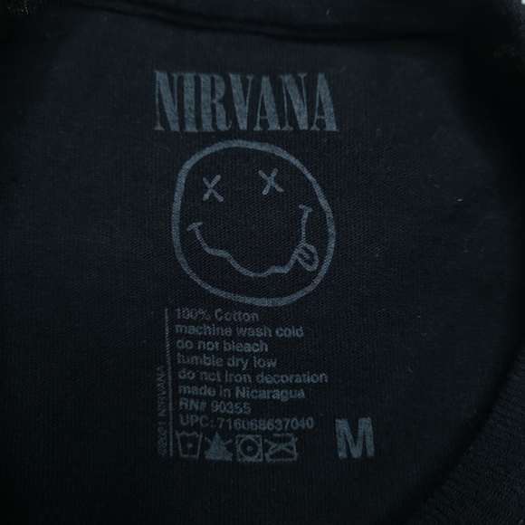 Nirvana 100% Cotton Black Tshirt Size M - Picture 4 of 5